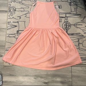 Super cute pink dress with open back and adjustable straps